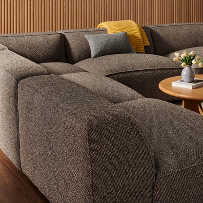 Auren 5 Piece Lattice Bouclé Upholstered Modular Corner Sectional