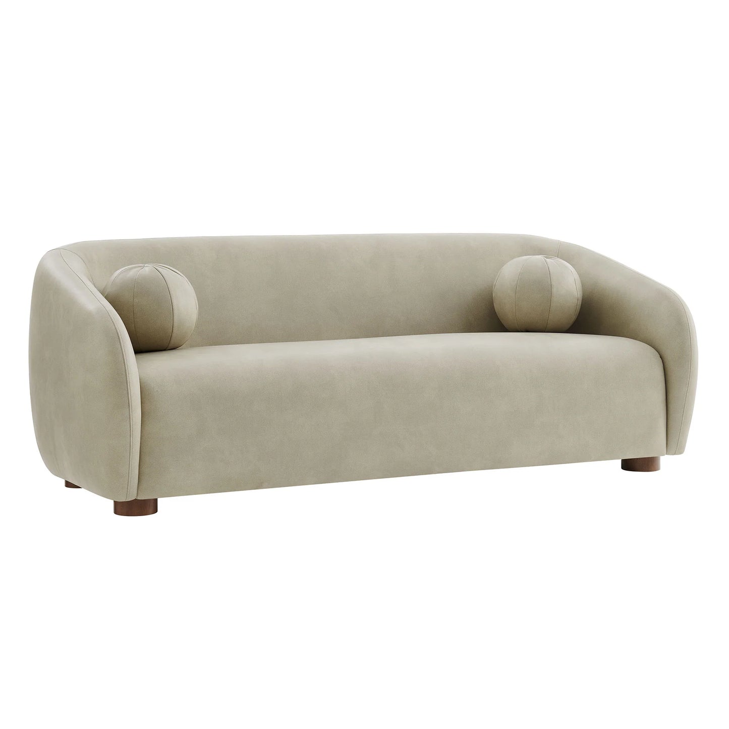 Holland 85 Inch Vegan Leather Curved Sofa