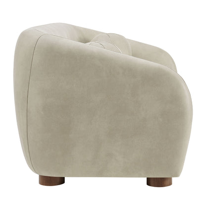Holland 85 Inch Vegan Leather Curved Sofa