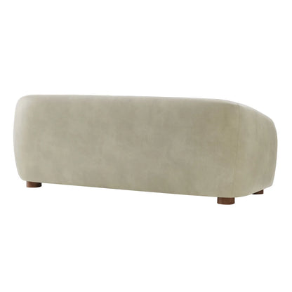 Holland 85 Inch Vegan Leather Curved Sofa