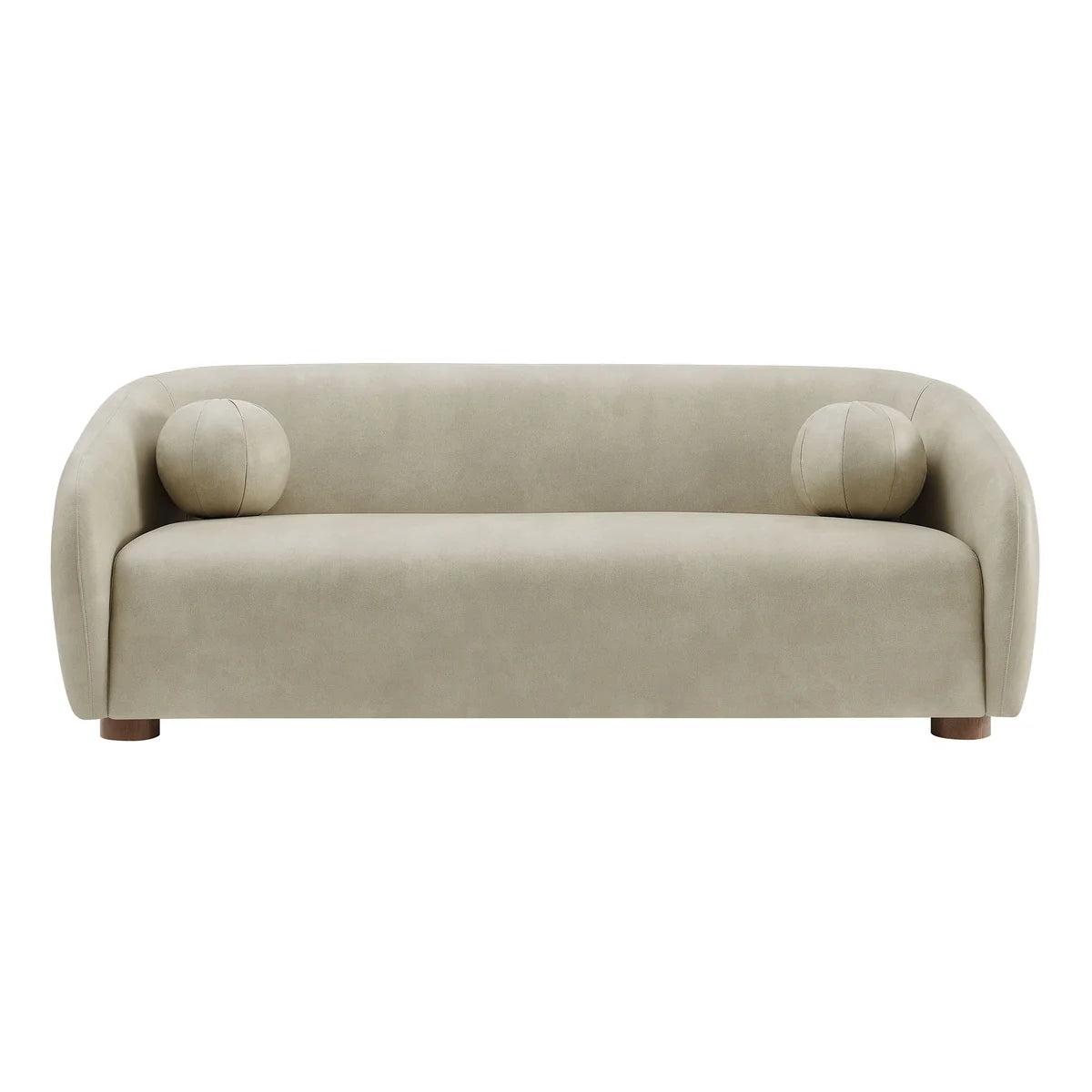Holland 85 Inch Vegan Leather Curved Sofa