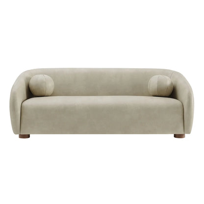 Holland 85 Inch Vegan Leather Curved Sofa