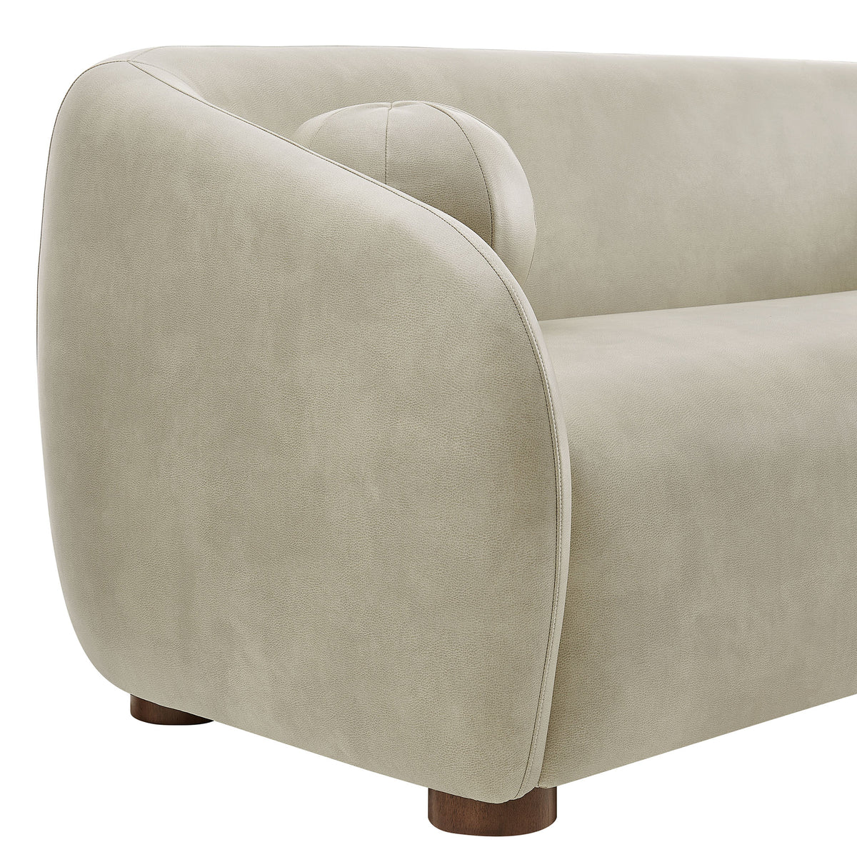 Holland 85 Inch Vegan Leather Curved Sofa