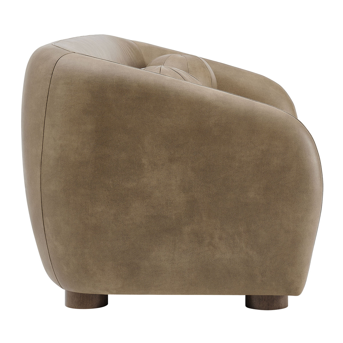 Holland 85 Inch Vegan Leather Curved Sofa