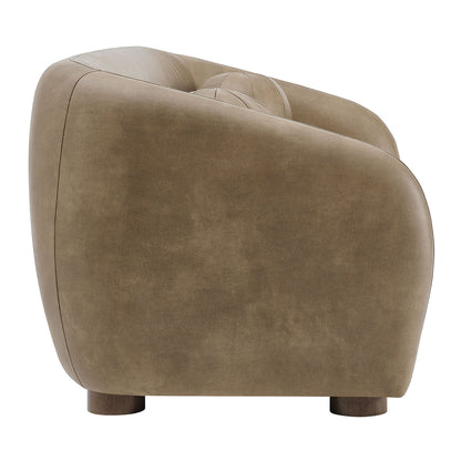 Holland 85 Inch Vegan Leather Curved Sofa