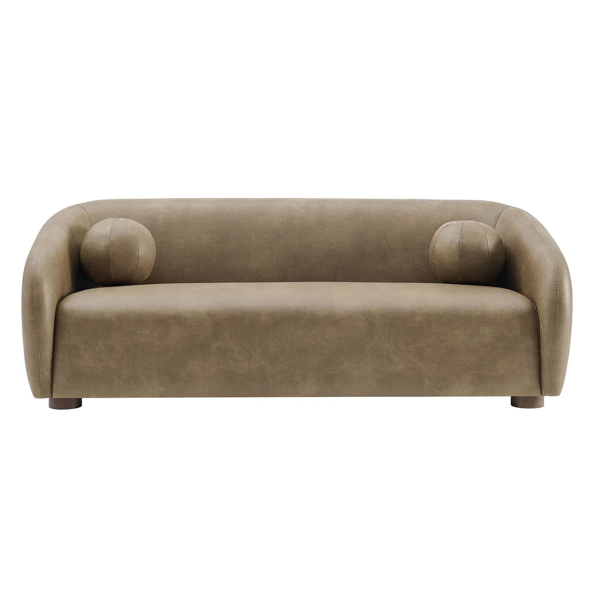 Holland 85 Inch Vegan Leather Curved Sofa