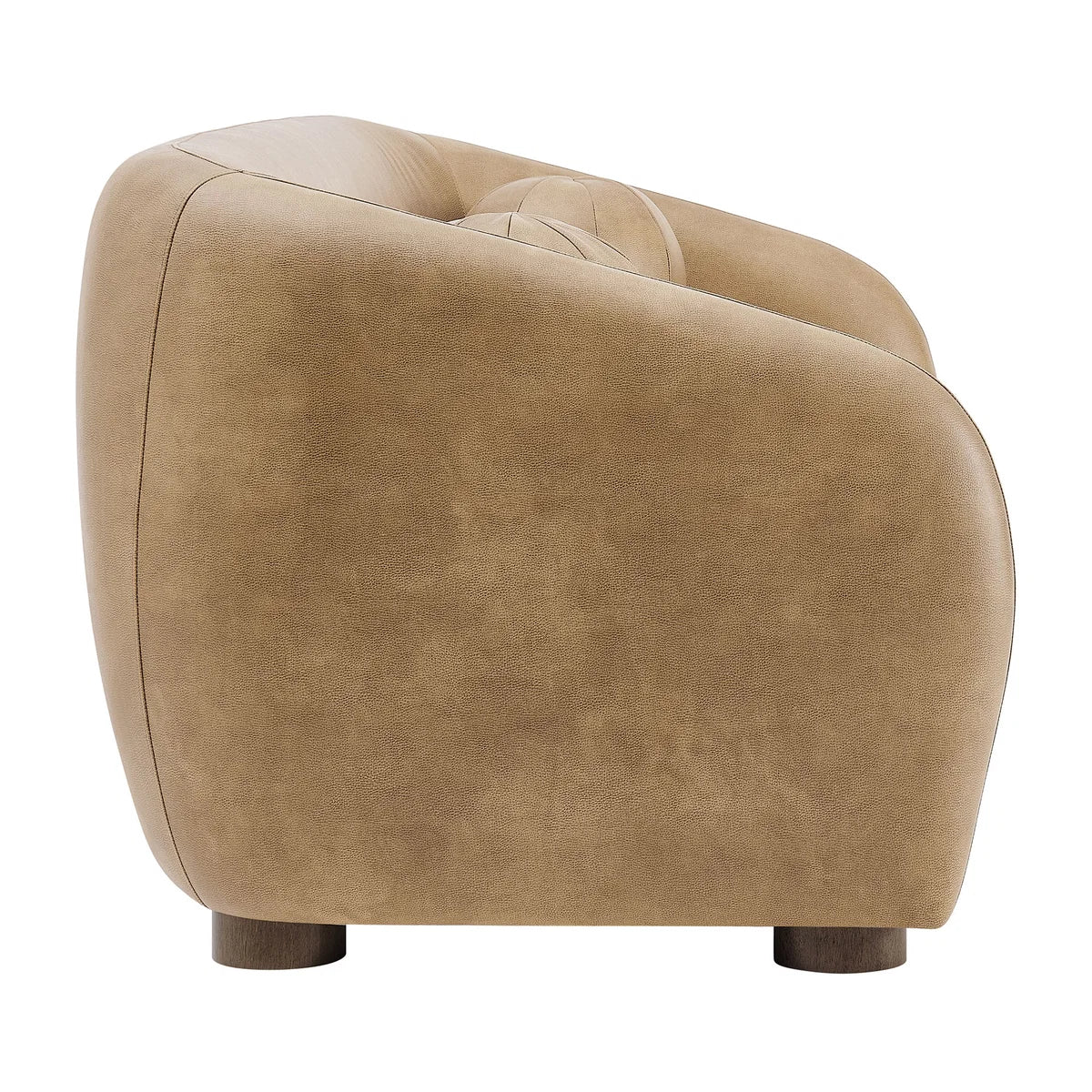 Holland 85 Inch Vegan Leather Curved Sofa