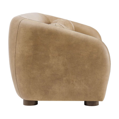 Holland 85 Inch Vegan Leather Curved Sofa