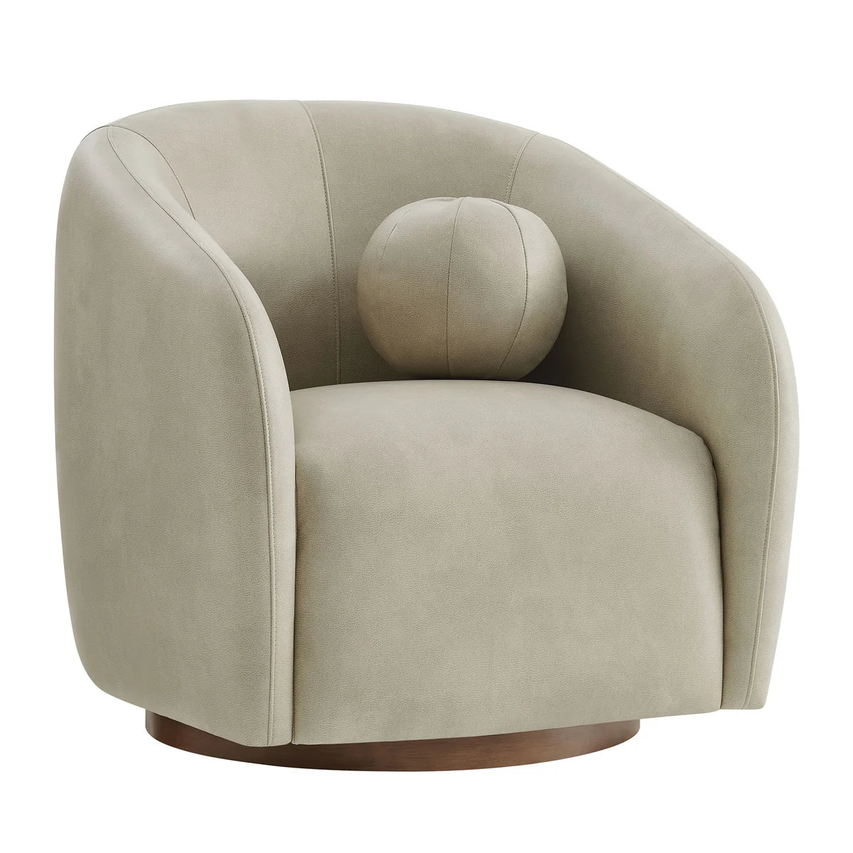 Holland Swivel Vegan Leather Curved Armchair