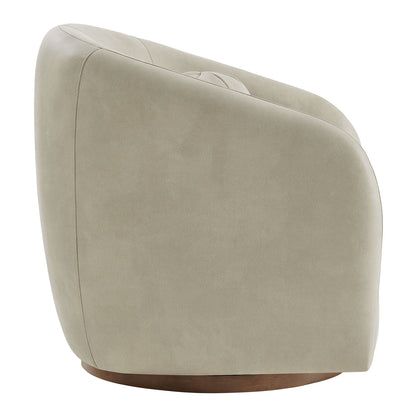 Holland Swivel Vegan Leather Curved Armchair