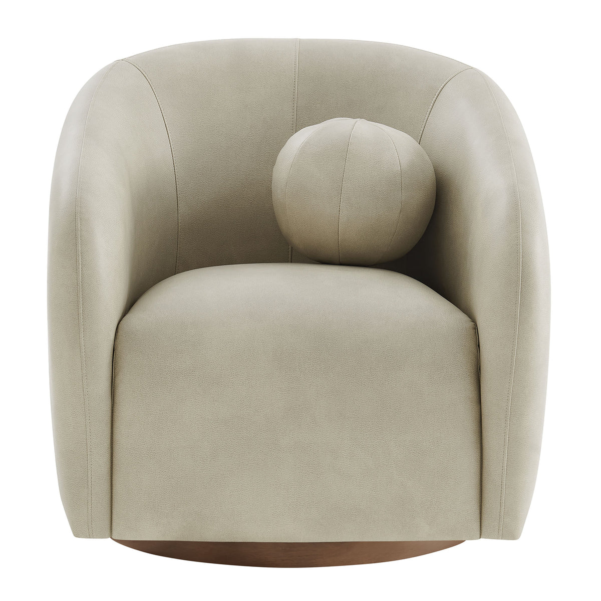 Holland Swivel Vegan Leather Curved Armchair