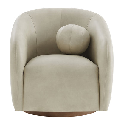 Holland Swivel Vegan Leather Curved Armchair