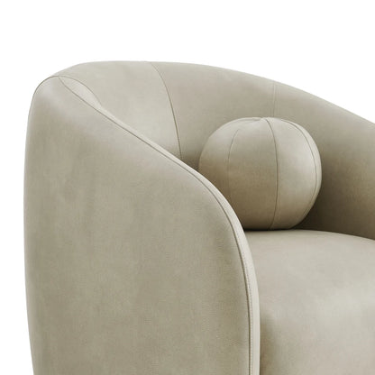 Holland Swivel Vegan Leather Curved Armchair