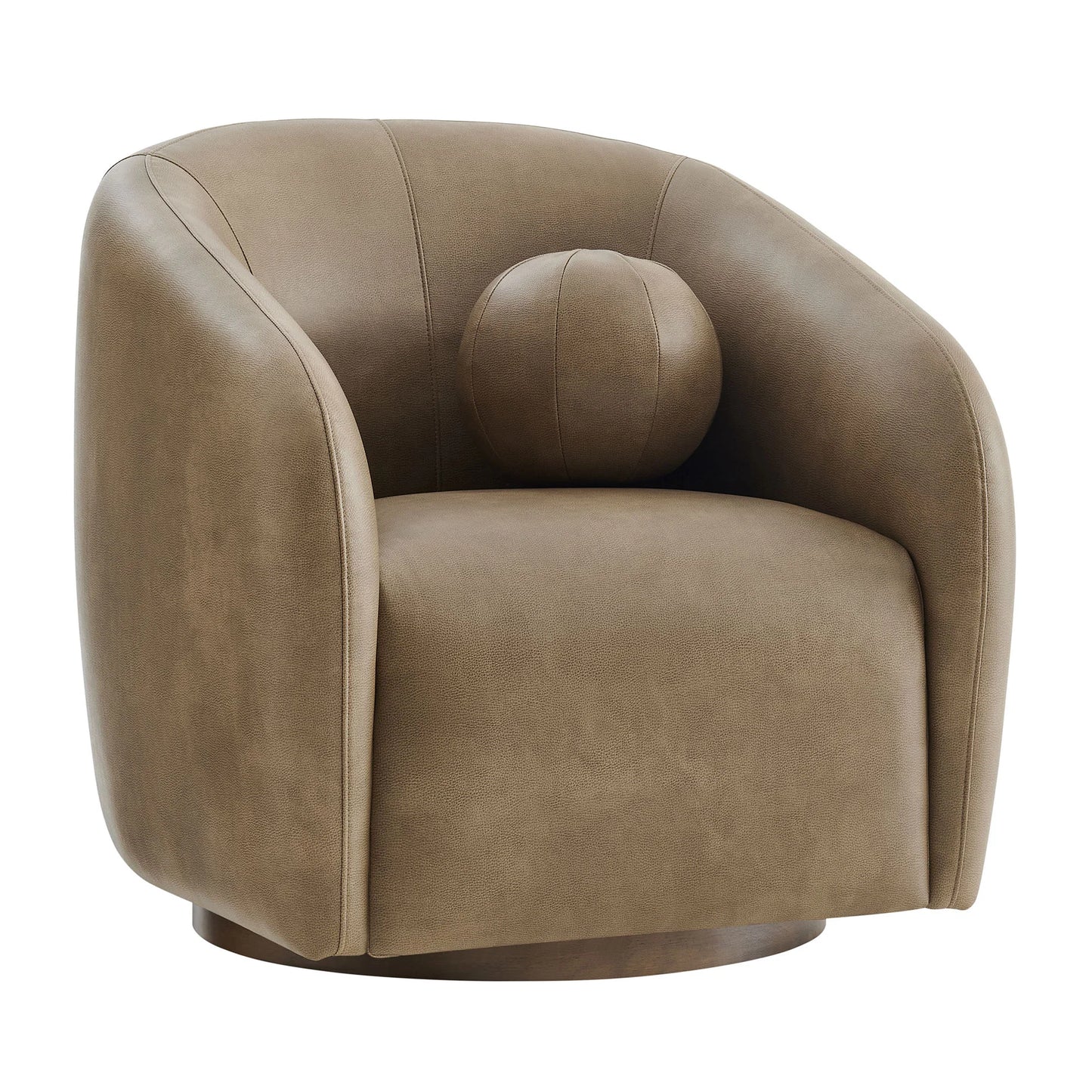 Holland Swivel Vegan Leather Curved Armchair