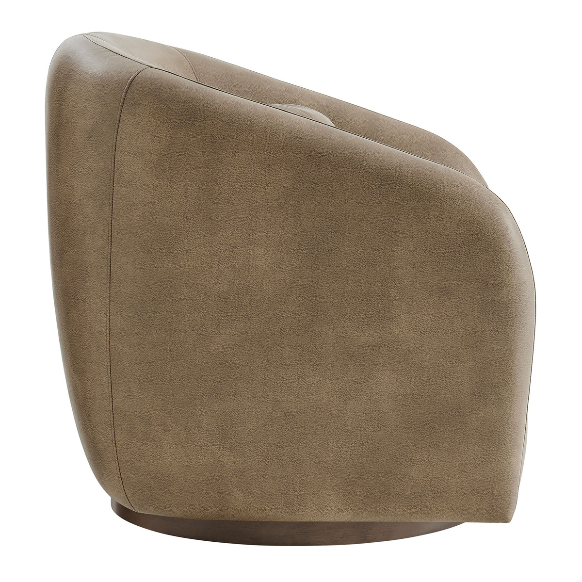 Holland Swivel Vegan Leather Curved Armchair