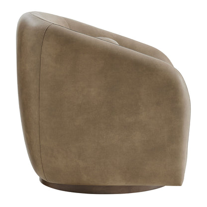 Holland Swivel Vegan Leather Curved Armchair