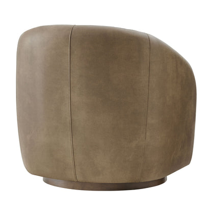 Holland Swivel Vegan Leather Curved Armchair