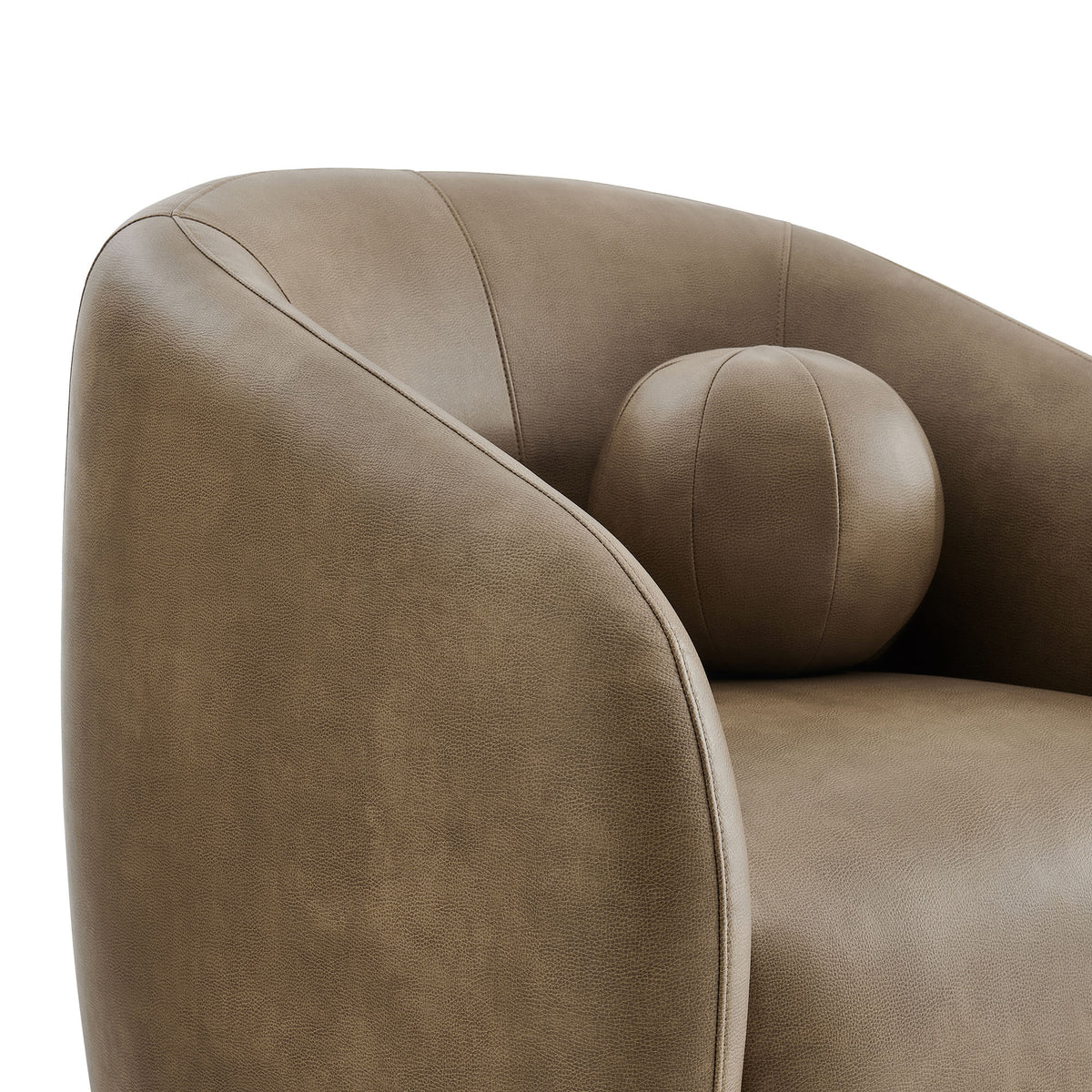 Holland Swivel Vegan Leather Curved Armchair