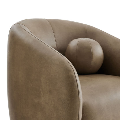 Holland Swivel Vegan Leather Curved Armchair