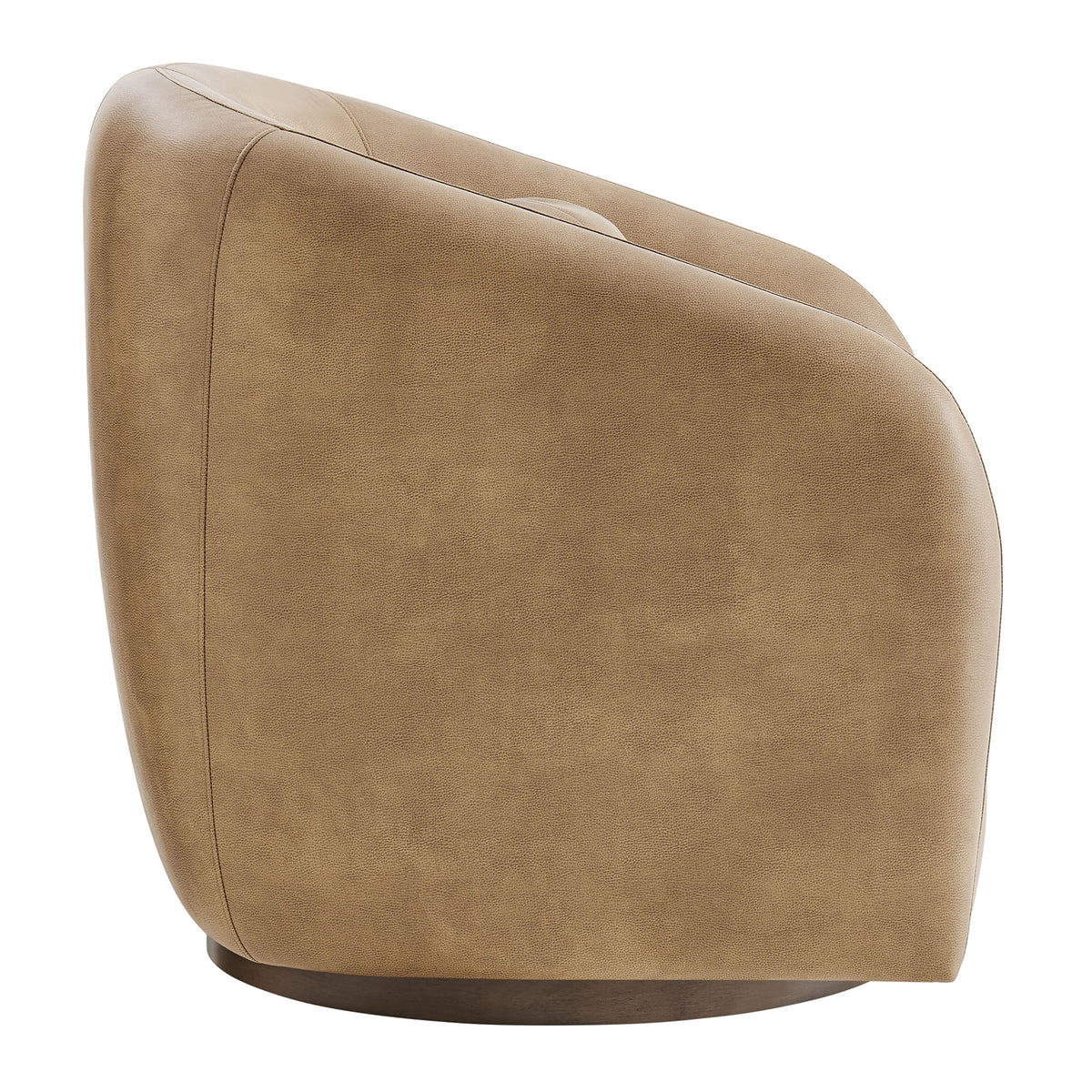 Holland Swivel Vegan Leather Curved Armchair