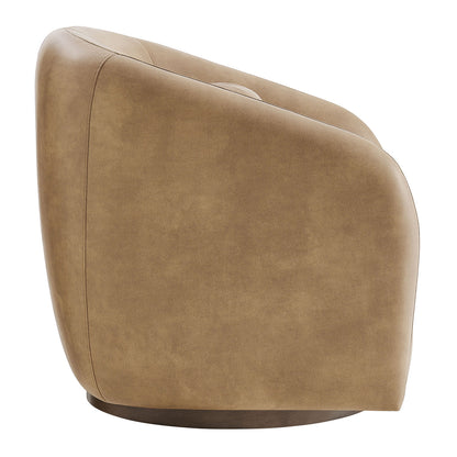 Holland Swivel Vegan Leather Curved Armchair