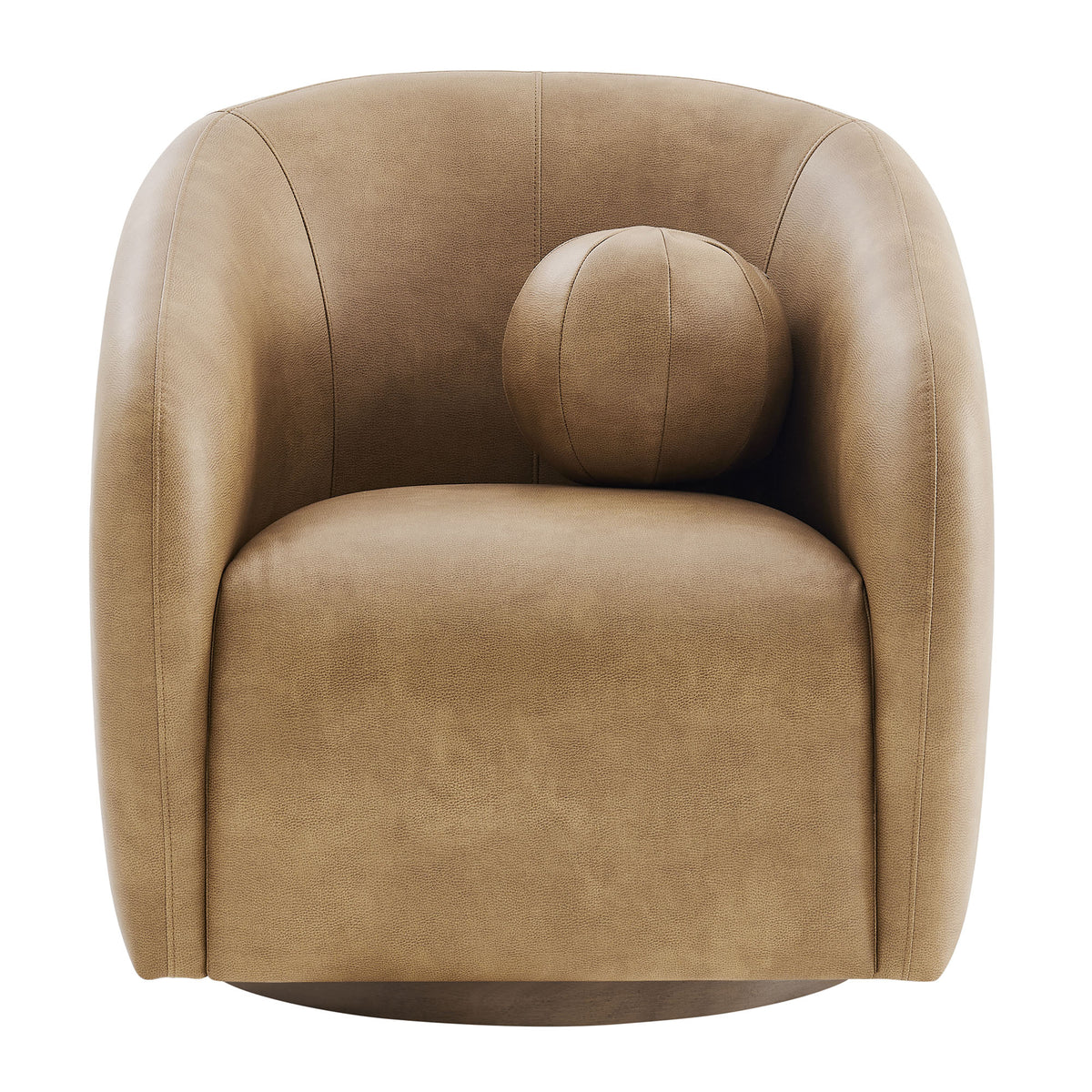 Holland Swivel Vegan Leather Curved Armchair