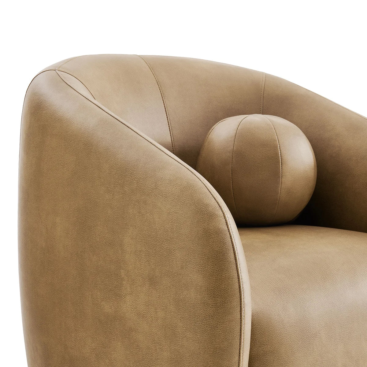 Holland Swivel Vegan Leather Curved Armchair