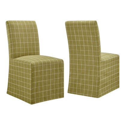 Aster Linen Cotton Blend Slipcovered Dining Chairs Set of 2