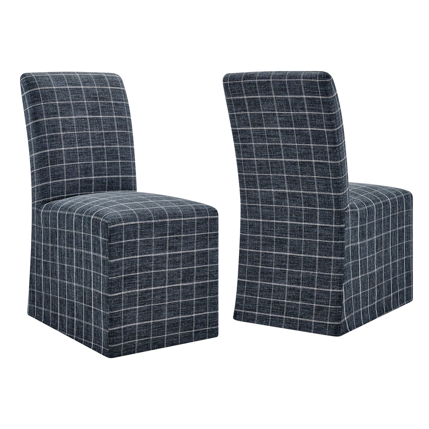 Aster Linen Cotton Blend Slipcovered Dining Chairs Set of 2