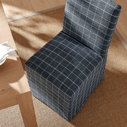 Aster Linen Cotton Blend Slipcovered Dining Chairs Set of 2