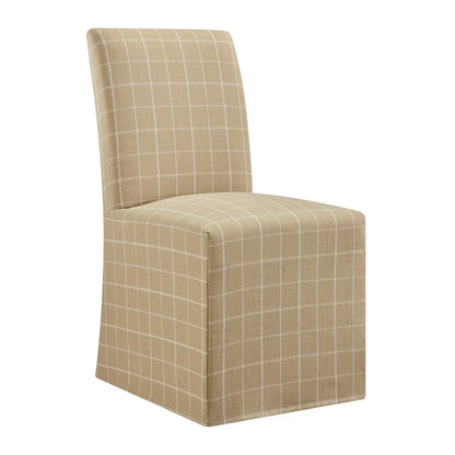 Aster Linen Cotton Blend Slipcovered Dining Chairs Set of 2