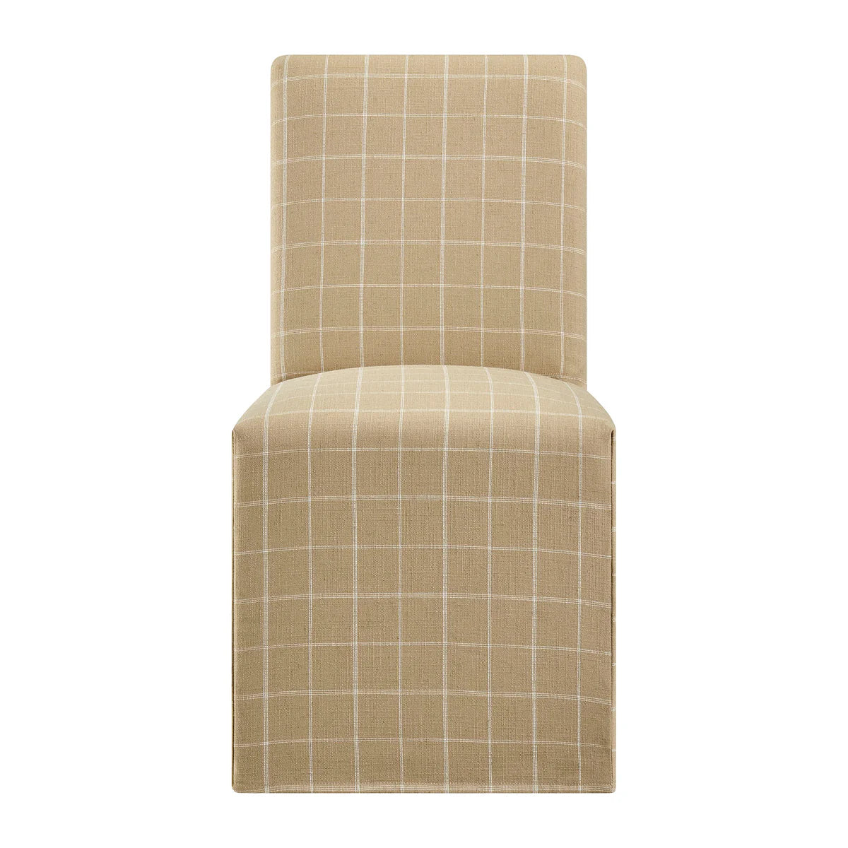 Aster Linen Cotton Blend Slipcovered Dining Chairs Set of 2