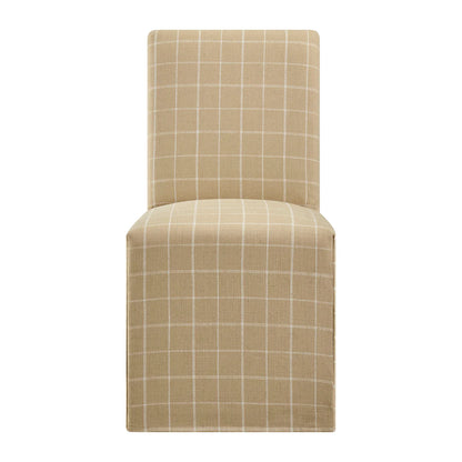 Aster Linen Cotton Blend Slipcovered Dining Chairs Set of 2