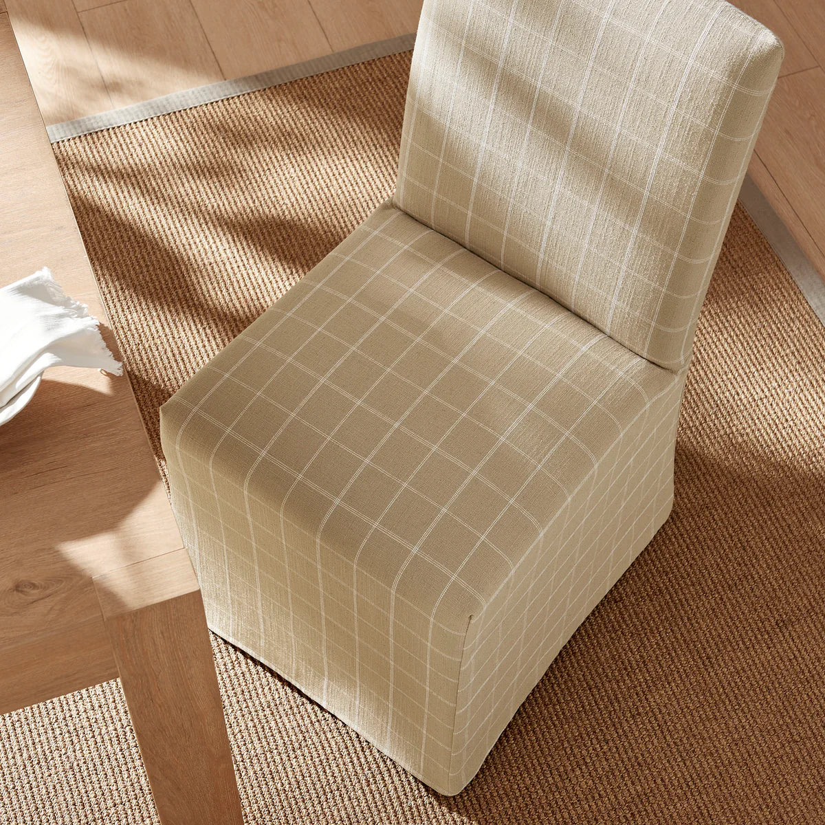 Aster Linen Cotton Blend Slipcovered Dining Chairs Set of 2