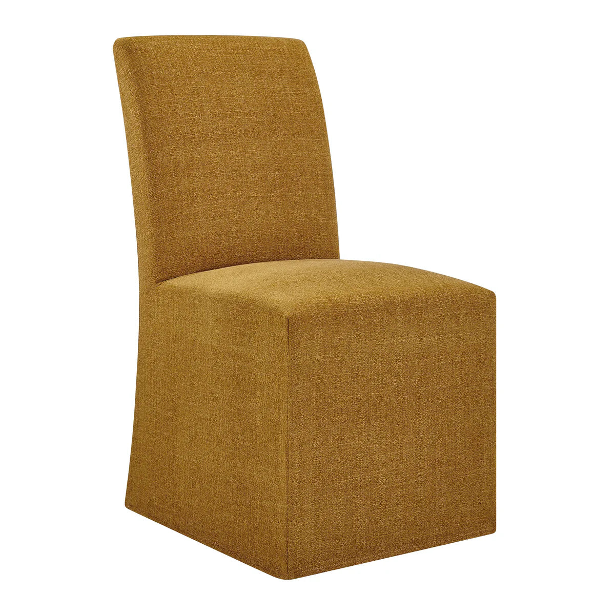 Aster Slub Weave Fabric Slipcovered Dining Chairs Set of 2