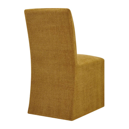 Aster Slub Weave Fabric Slipcovered Dining Chairs Set of 2