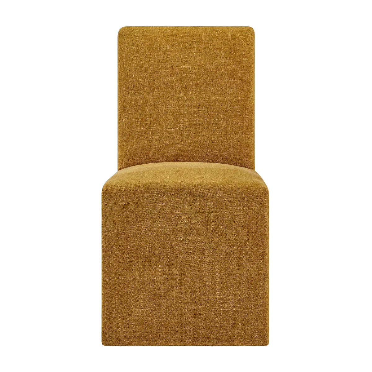 Aster Slub Weave Fabric Slipcovered Dining Chairs Set of 2