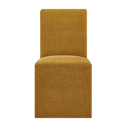 Aster Slub Weave Fabric Slipcovered Dining Chairs Set of 2