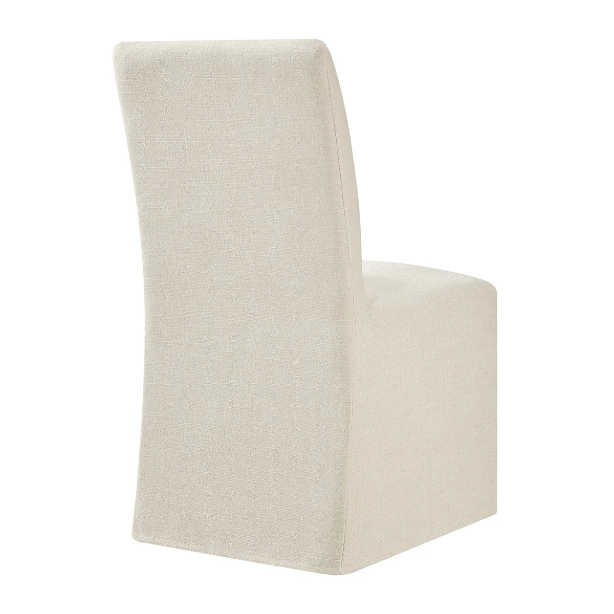Aster Slub Weave Fabric Slipcovered Dining Chairs Set of 2