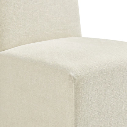 Aster Slub Weave Fabric Slipcovered Dining Chairs Set of 2
