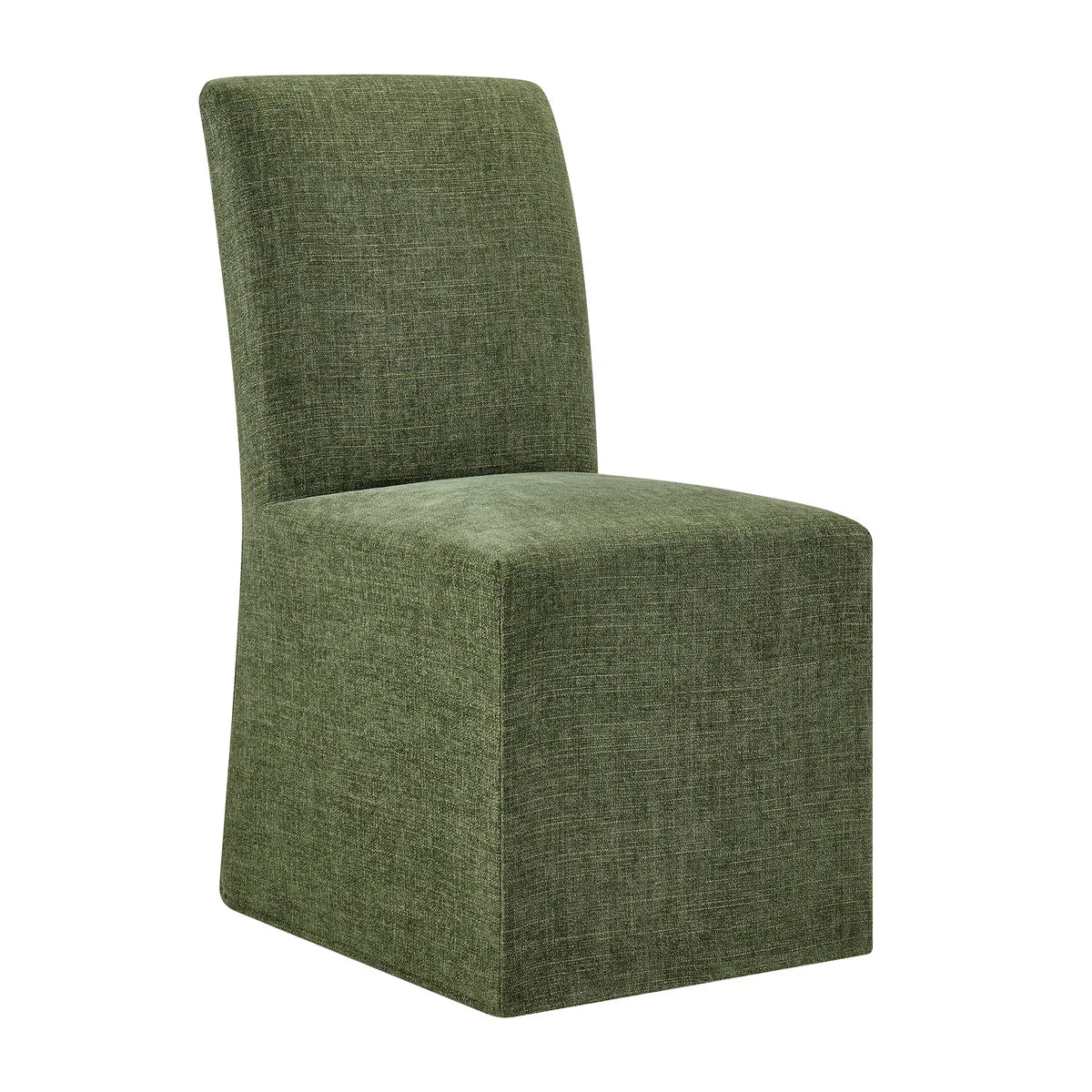 Aster Slub Weave Fabric Slipcovered Dining Chairs Set of 2