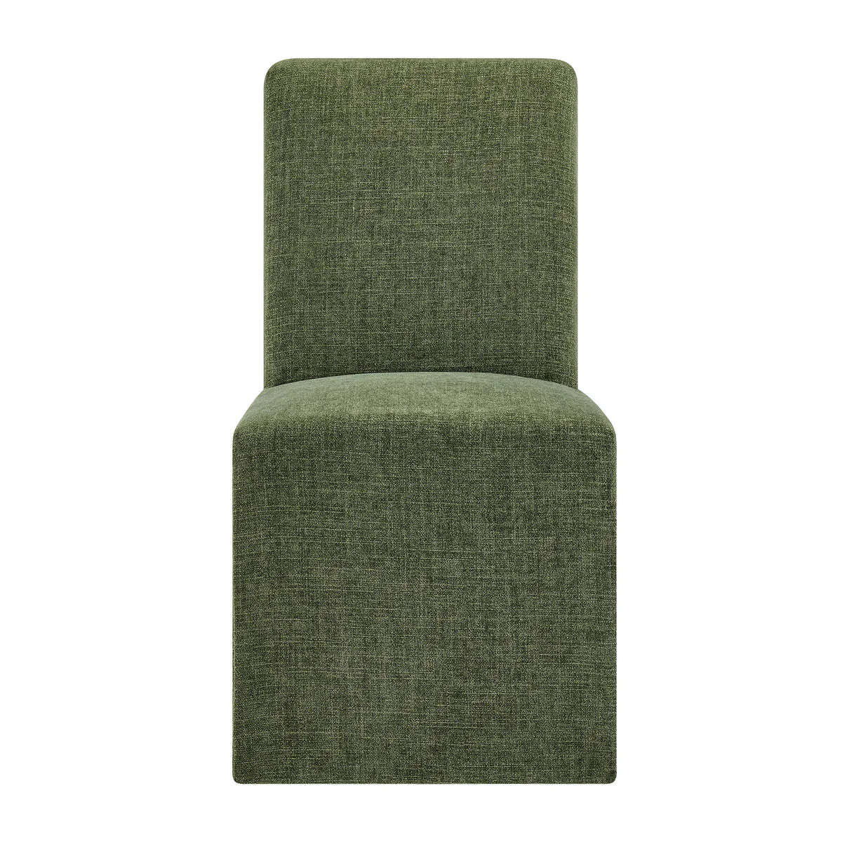 Aster Slub Weave Fabric Slipcovered Dining Chairs Set of 2