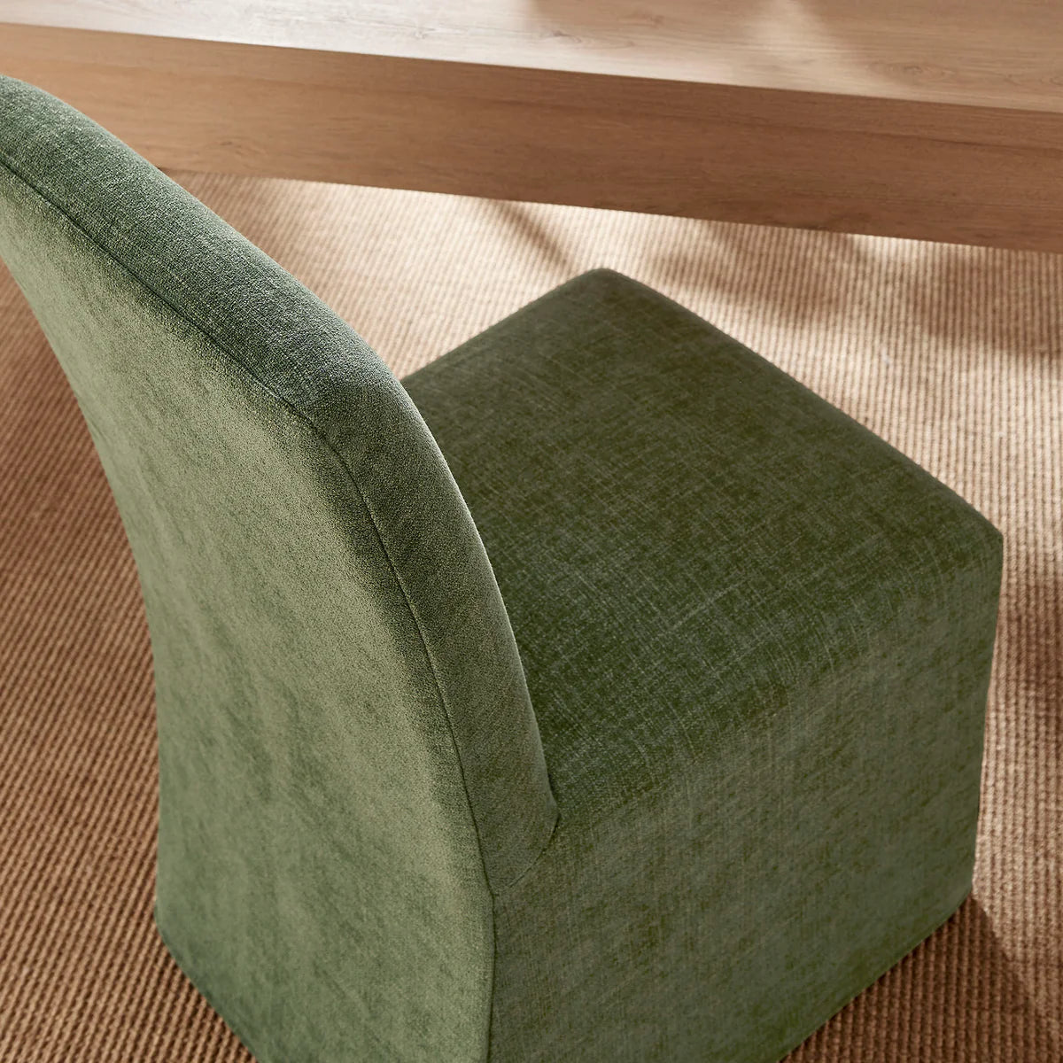 Aster Slub Weave Fabric Slipcovered Dining Chairs Set of 2