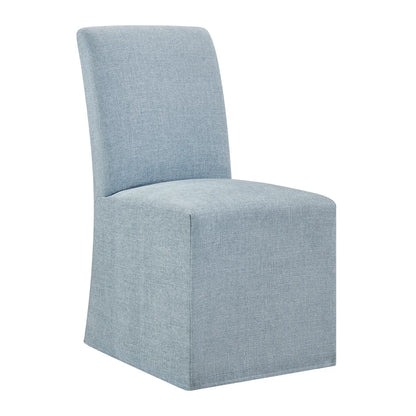 Aster Slub Weave Fabric Slipcovered Dining Chairs Set of 2
