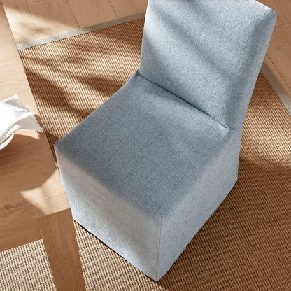 Aster Slub Weave Fabric Slipcovered Dining Chairs Set of 2