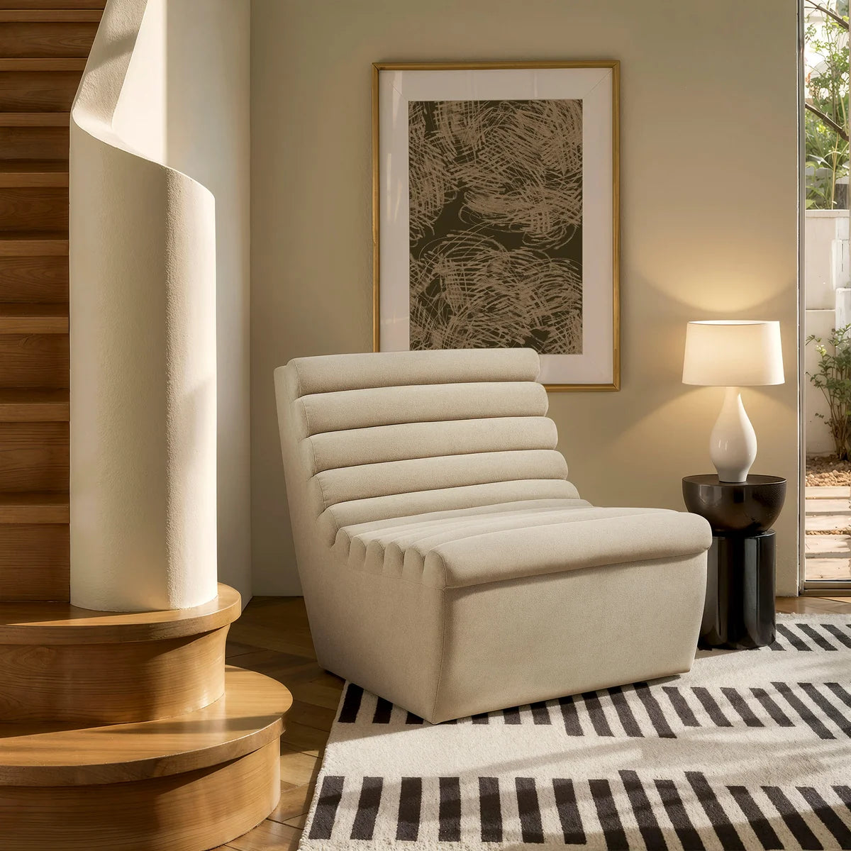 Corbin Performance Fleece Armless Accent Chair