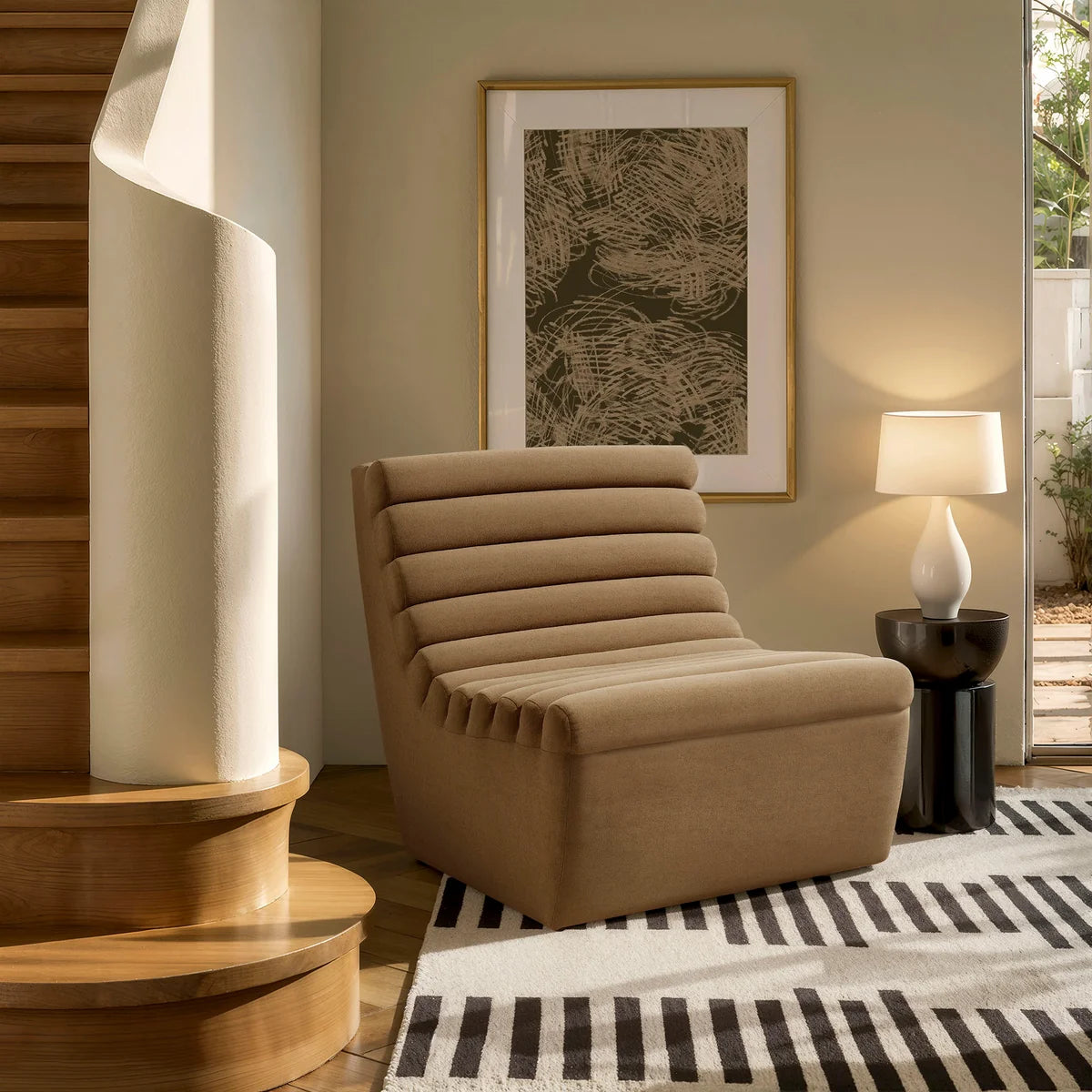 Corbin Performance Fleece Armless Accent Chair