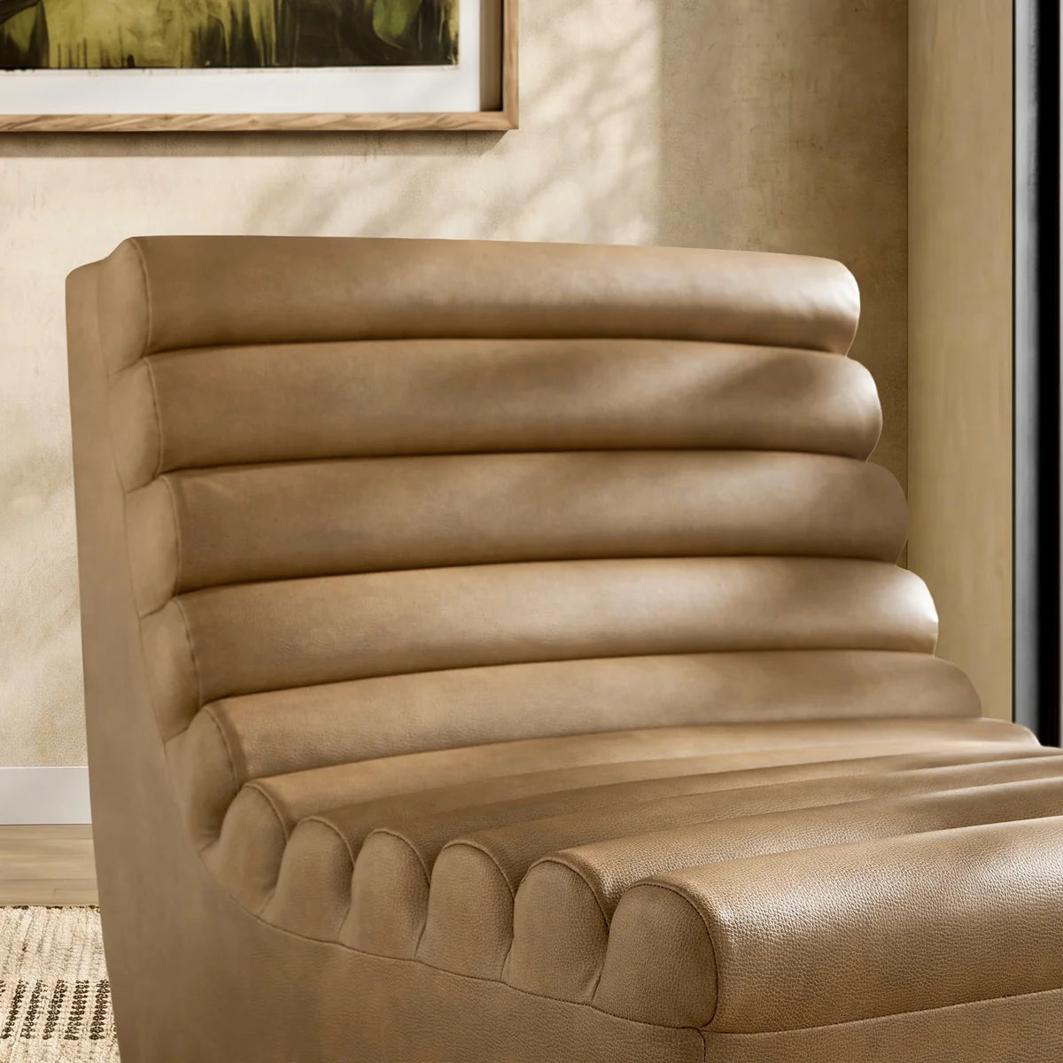 Corbin Vegan Leather Armless Accent Chair