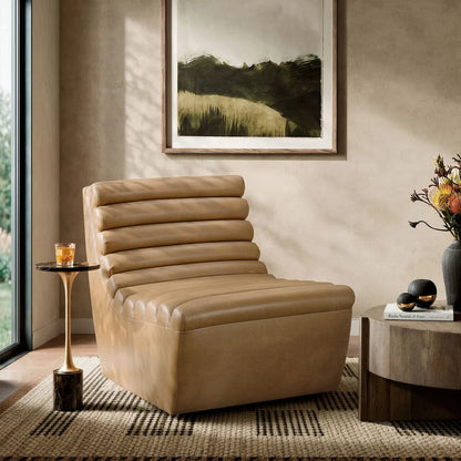 Corbin Vegan Leather Armless Accent Chair
