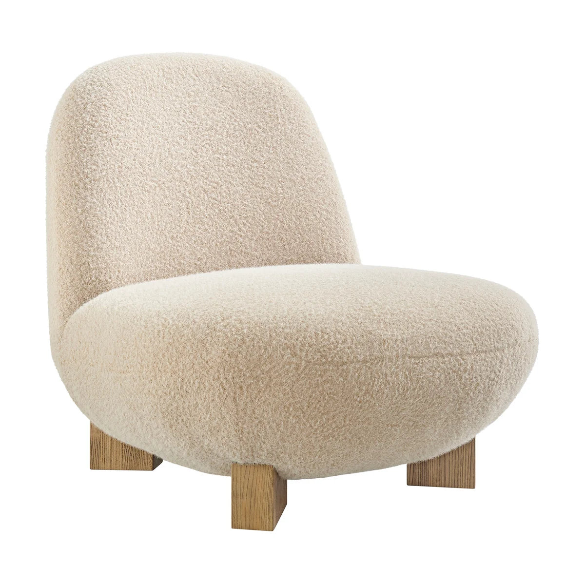 Norwood Faux Mohair Bean Shaped Accent Chair